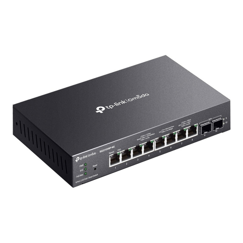 Load image into Gallery viewer, Tp-link omada sg2210xmp-m2 8-poorts 2.5gbase-t smart switch (zwart, 8x poe+, 2x 10ge sfp+)
