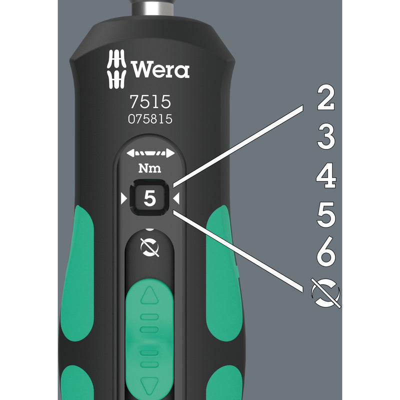 Load image into Gallery viewer, Wera 7515 kraftform safe-torque speed draaimomentschroevendraaier, 2-6 nm, 1 4 x 2,0 nm x 3,0 nm x 4,0 nm x 5,0 nm x 6,0 nm x 147.5 mm - 05075815001
