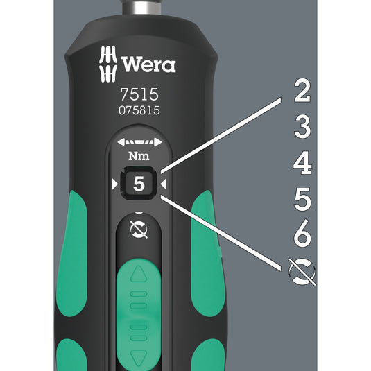 Wera 7515 kraftform safe-torque speed draaimomentschroevendraaier, 2-6 nm, 1 4 x 2,0 nm x 3,0 nm x 4,0 nm x 5,0 nm x 6,0 nm x 147.5 mm - 05075815001