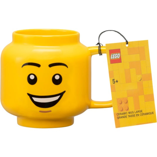 Room copenhagen lego keramische mok - vrolijke jongen, groot (geel)