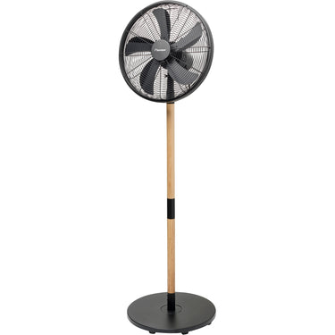 Bestron dfs45wb design statiefventilator (zwart houtkleur, ø 45 cm | stijlvol hout desgin)