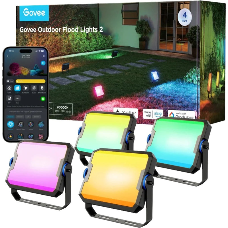 Afbeelding laden in galerijviewer, Govee slimme grondverlichting matter rgbww - 4 pack buiten
