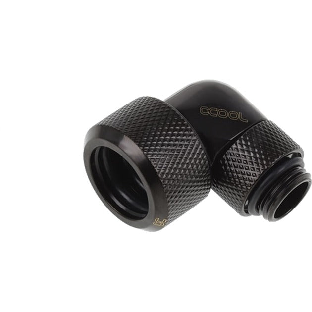 Load image into Gallery viewer, Alphacool eiszapfen 16 mm hardtube compressiefitting 90° draaibaar g1 4 verbinding (zwart, gekarteld, diep zwart)
