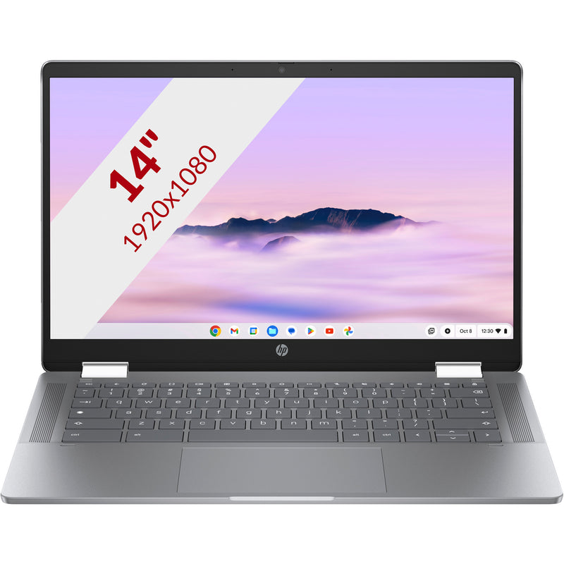Load image into Gallery viewer, Hp chromebook x360 14b-cd0075nd (a12m4ea) 14 2-in-1 laptop (zilver | core i3-n305 | uhd graphics | 8 gb | 256 gb ufs | touch)
