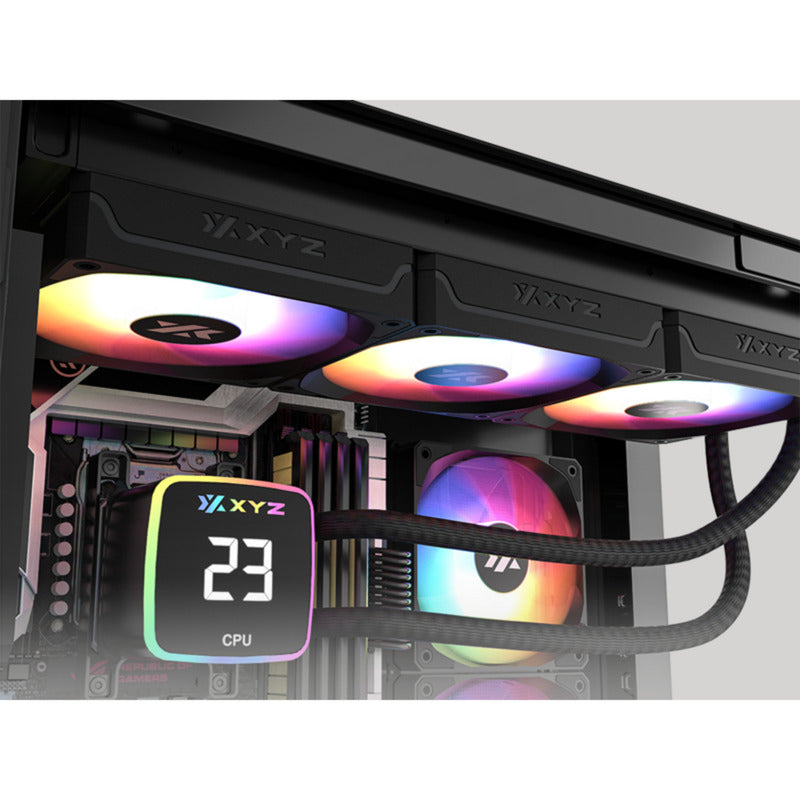 Afbeelding laden in galerijviewer, Xyz pc gear aquapulse aio 360 waterkoeling (zwart, argb, pwm)
