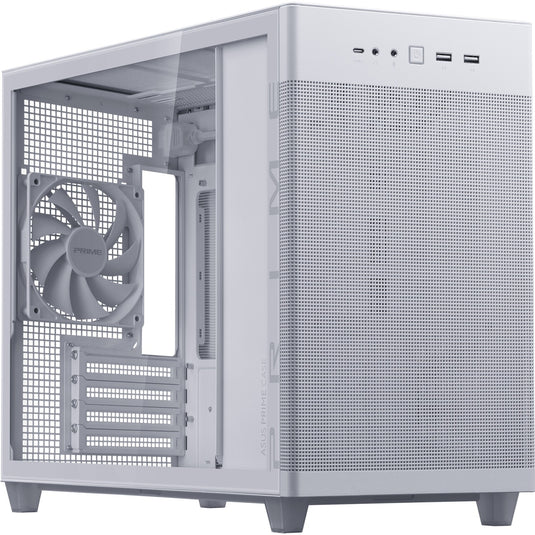 Asus prime ap201 midi tower behuizing (wit | 2x usb-a | 1x usb-c | tempered glass)