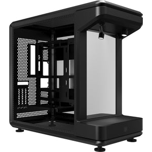 Cooler master masterframe 360 stage mirror midi tower behuizing (zwart | 2x usb-a | 1x usb-c | rgb | tempered glass)