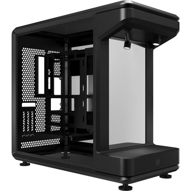 Cooler master masterframe 360 stage mirror midi tower behuizing (zwart | 2x usb-a | 1x usb-c | rgb | tempered glass)