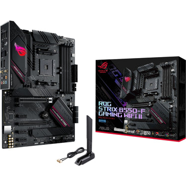 Asus rog strix b550-f gaming wi-fi ii socket am4 moederbord (zwart, raid, gb-lan, wi-fi 6, bt, sound, atx)