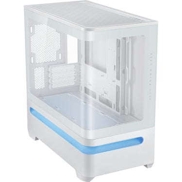 Asus prime ap202 midi tower behuizing (wit | 2x usb-a | 1x usb-c | rgb | tempered glass)