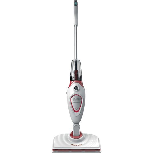 Black+decker bds1616r 1600w steam-mop met 2 stoomdoeken stoomreiniger (wit rood)