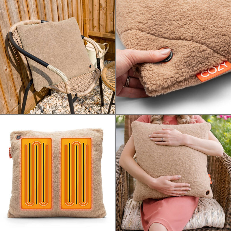 Load image into Gallery viewer, Cozy una woolly 45 x 45 cm draadloos warmtekussen (lichtbruin, powerbank 5000 mah)
