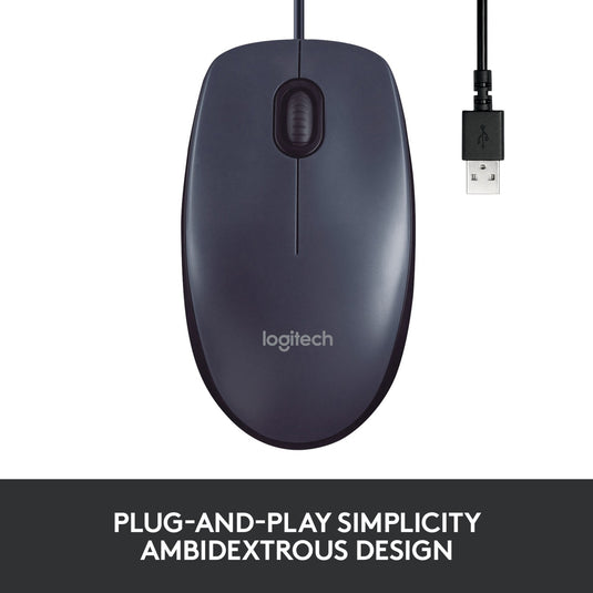 Logitech b100 optical usb mouse for business (zwart, 800 dpi)