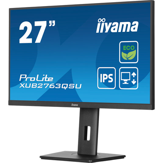 Iiyama prolite xub2763qsu-b1 27 monitor (zwart, hdmi, displayport, 2x usb-a, usb-b)