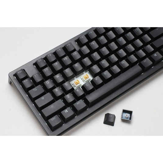 Ducky zero 6108 classic black rgb mechanisch gaming toetsenbord (zwart, us lay-out (qwerty), cherry mx2a speed silver, 100%, rgb leds, double-shot pbt, hot swap, 2.4ghz | bluetooth | usb-c)