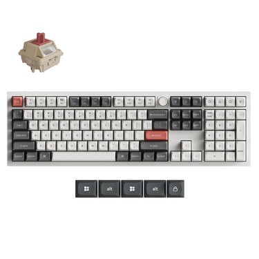 Keychron q6 ultra-p1 8k wireless custom mechanical keyboard (wit, us lay-out (qwerty), silk pom red, 100%, rgb, hot swap, 8k, 2.4 ghz bluetooth 5.2 usb-c)