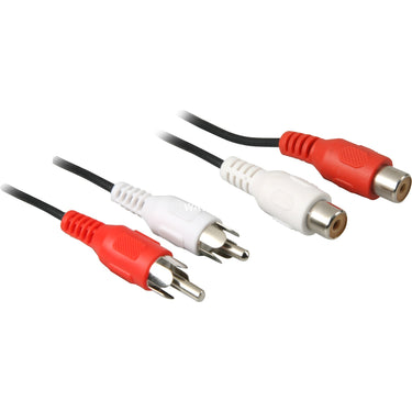 Goobay 2x tulp verlengkabel (zwart, 1,5 meter, stereo, bulk)