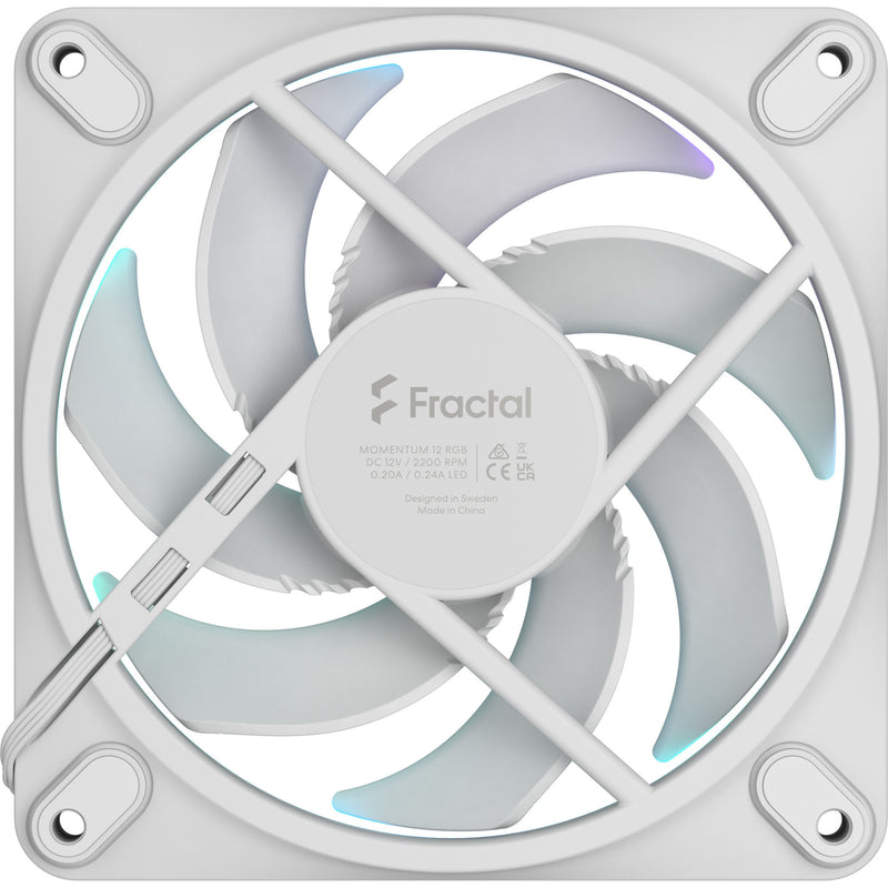 Afbeelding laden in galerijviewer, Fractal design momentum 12 rgb case fan (wit, 120 x 120 x 25 mm, pwm)
