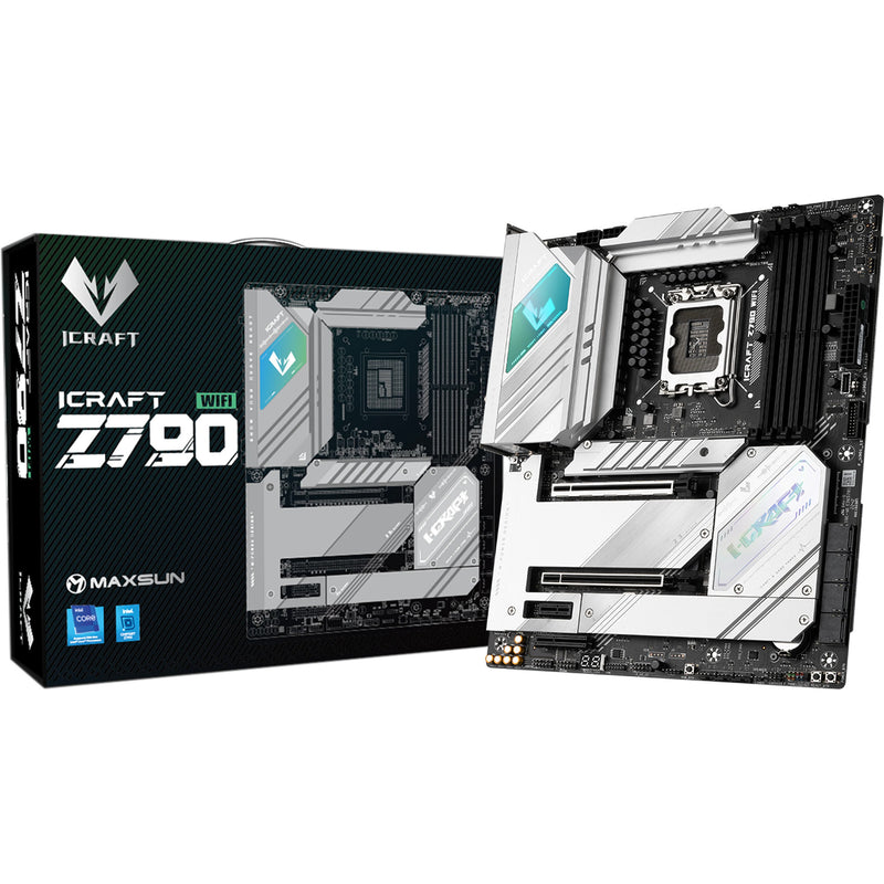 Afbeelding laden in galerijviewer, Maxsun ms-icraft z790 wifi v2 socket 1700 moederbord (zwart, raid, 2x 2.5 gb-lan, wlan, bt, sound, atx)
