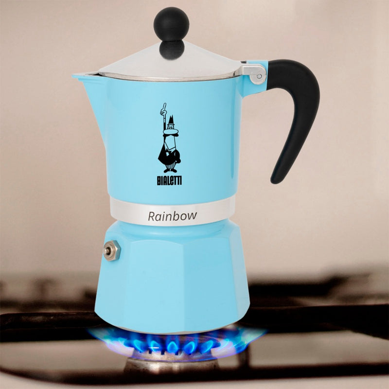 Load image into Gallery viewer, Bialetti rainbow espressomachine (lichtblauw, 6-kops)
