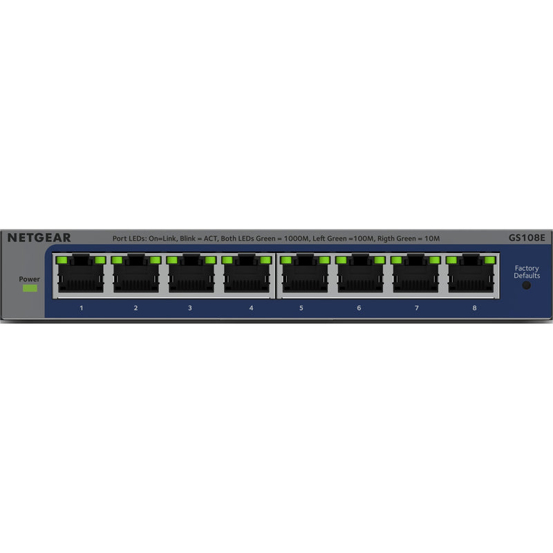 Load image into Gallery viewer, Netgear 8-poorts gigabit plus-switch (gs108e-400eus) (grijs, unmanaged)
