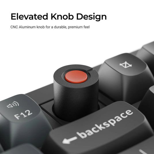 Keychron v6w-d1 8k qmk wired custom mechanical keyboard (zwart, us lay-out (qwerty), super red, 100%, rgb leds, double-shot pbt, hot swap, 8k, knop)