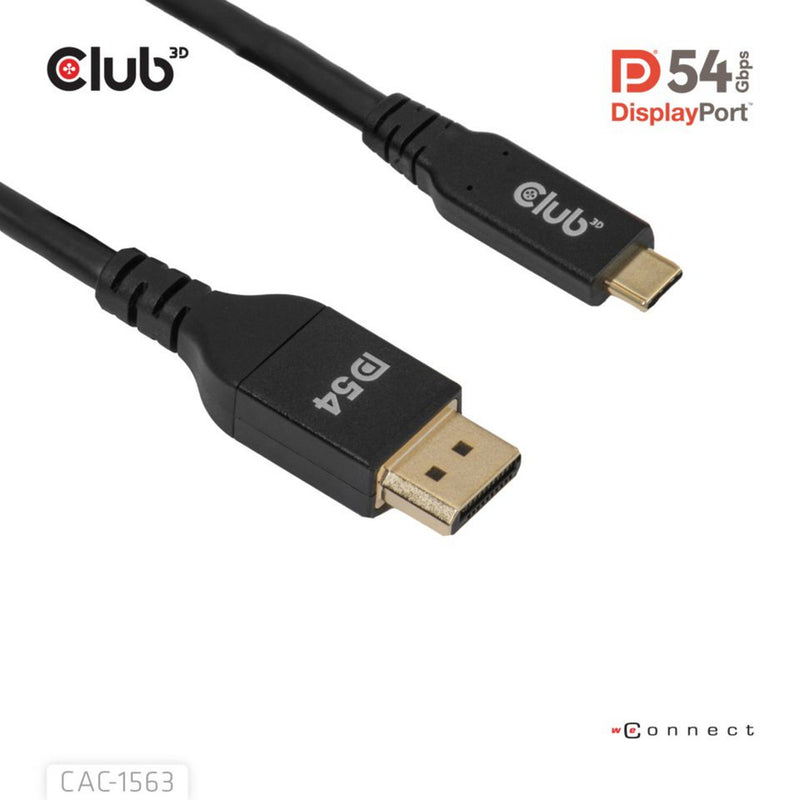 Afbeelding laden in galerijviewer, Club 3d usb-c naar displayport 2.1 dp54 bi-directioneel kabel, 8k120hz 2m (zwart)
