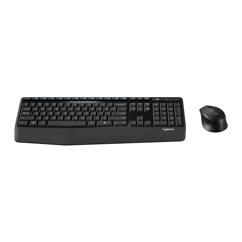 Load image into Gallery viewer, Logitech mk345 comfort wireless keyboard and mouse combo desktopset (zwart, us-international lay-out (qwerty), 100%)
