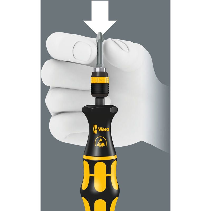 Load image into Gallery viewer, Wera bits-handhouder 813 r schroevendraaier (zwart geel, esd, niet magnetisch, 90mm)
