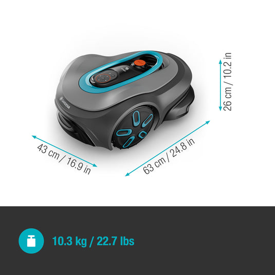 Gardena smart sileno max 1500 m² robotmaaier (grijs turquoise, 19903-26)