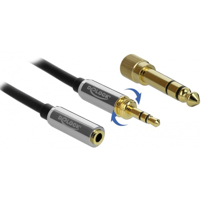 Load image into Gallery viewer, Delock stereo jack 3,5 mm 3-pin male > female verlengkabel (zwart, 2 meter)
