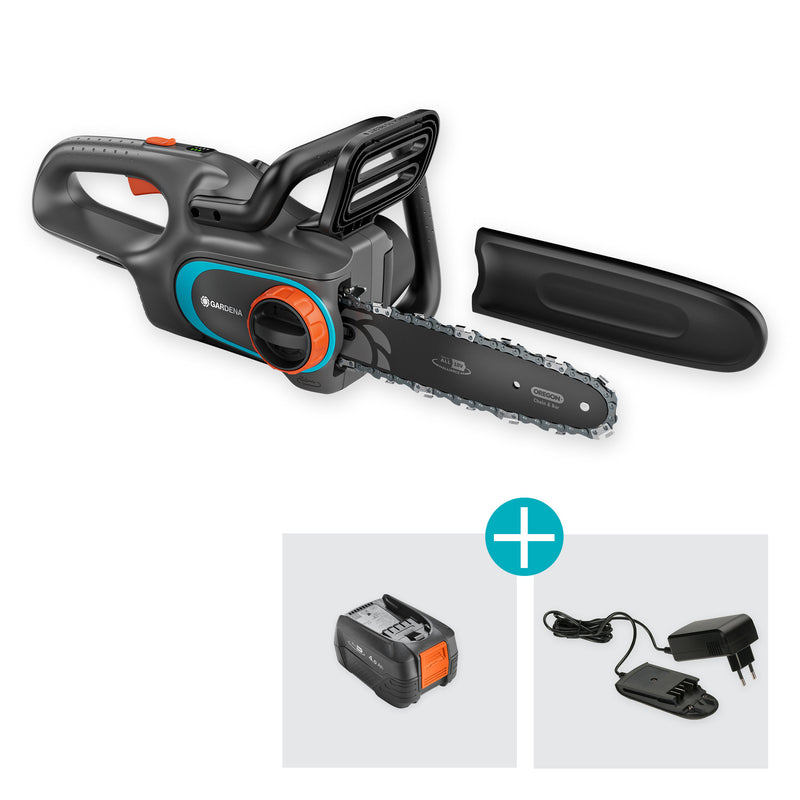 Load image into Gallery viewer, Gardena accukettingzaag powersaw 250 18v (grijs turquoise, accu en oplader inbegrepen, power for all alliance)
