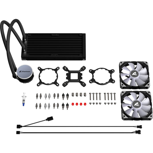 Sharkoon s70 rgb waterkoeling (zwart, 4-pins pwm fan-connector)