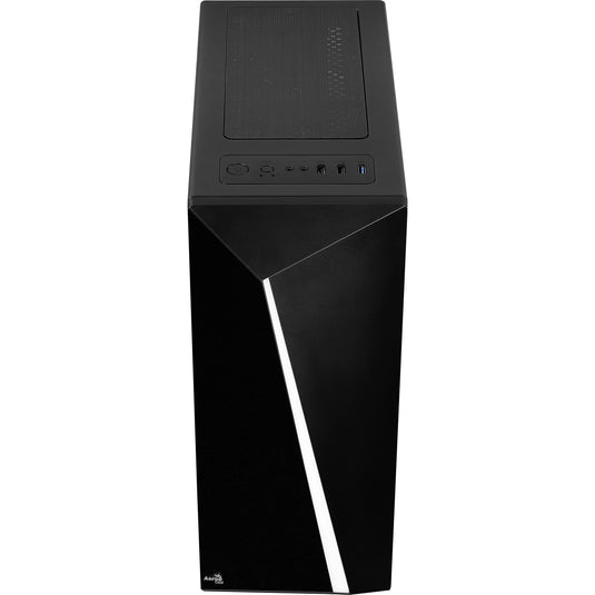 Aerocool shard midi tower behuizing (zwart | 3x usb-a | rgb | window)
