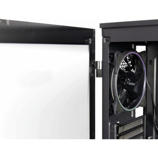 Inter-tech x-608 infinity micro midi tower behuizing (zwart | 1x usb-a | 1x usb-c | rgb | window)