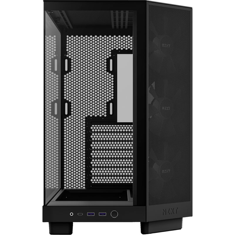 Load image into Gallery viewer, Nzxt h6 flow rgb midi tower behuizing (zwart | 2x usb-a | 1x usb-c | rgb | tempered glass)
