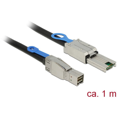 Delock mini sas hd sff-8644 > mini sas sff-8088 adapter (zwart, 1 meter)