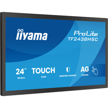 Iiyama prolite tf2438msc-b2 23.8 monitor (zwart, 120 hz, hdmi, displayport, audio, usb, touch)
