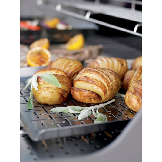 Weber deluxe grillpan grillkorf (zilver)