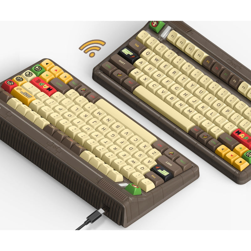 Load image into Gallery viewer, Iqunix og80 happy ape wireless mechanical keyboard, gaming toetsenbord (zwart, us lay-out, iqunix moonstone turbo, rgb leds, 80% (tkl), hot-swappable, pbt, 2.4ghz | bluetooth 5.1 | usb-c)
