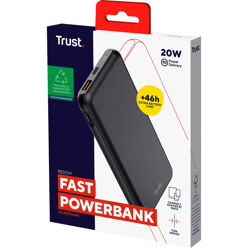 Load image into Gallery viewer, Trust redoh fast 10.000mah powerbank (zwart)
