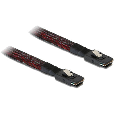 Delock mini sas sff-8087 > mini sas sff-8087 kabel (rood zwart, 0,5 meter)