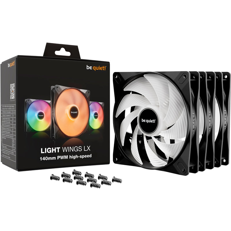 Load image into Gallery viewer, Be quiet! light wings lx pwm high-speed rgb case fans (zwart, 3 stuks, 140 x 140 x 25 mm)
