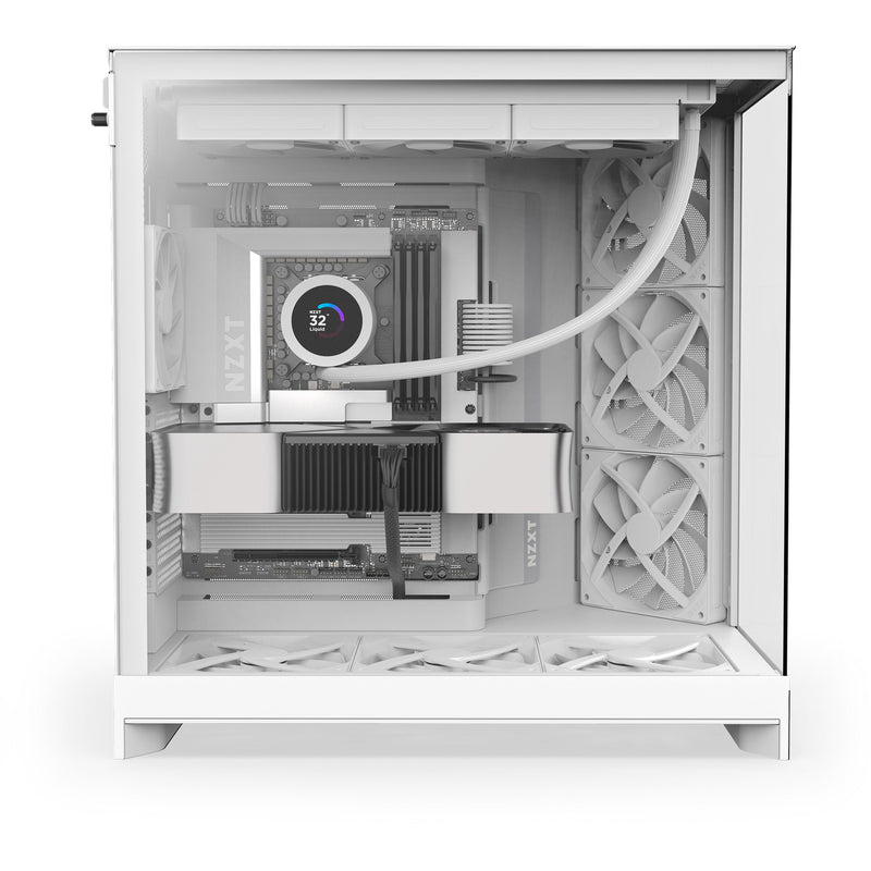 Load image into Gallery viewer, Nzxt h9 flow midi tower behuizing (wit (mat) | 2x usb-a | 1x usb-c | tempered glass)
