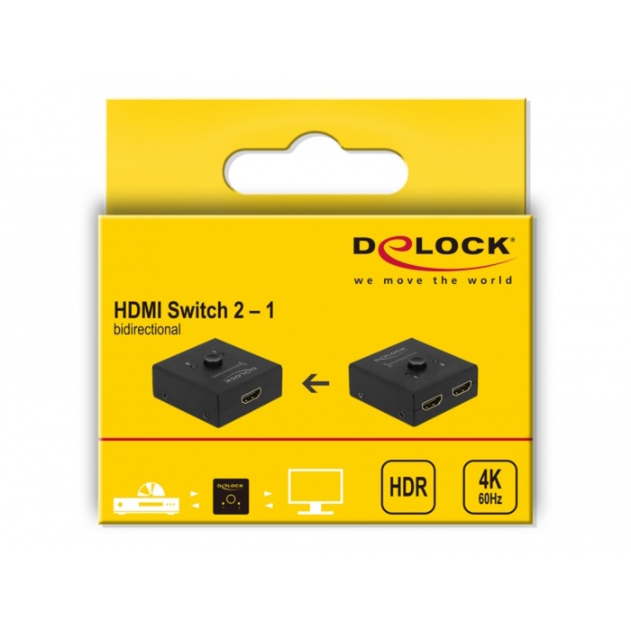 Load image into Gallery viewer, Delock hdmi switch 2 - 1 bidirectional 4k 60 hz (zwart)
