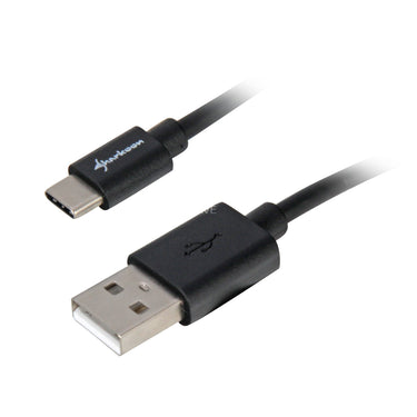 Sharkoon usb-a 2.0 - usb-c kabel (zwart, 3 meter)