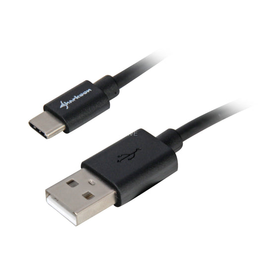 Sharkoon usb-a 2.0 - usb-c kabel (zwart, 3 meter)
