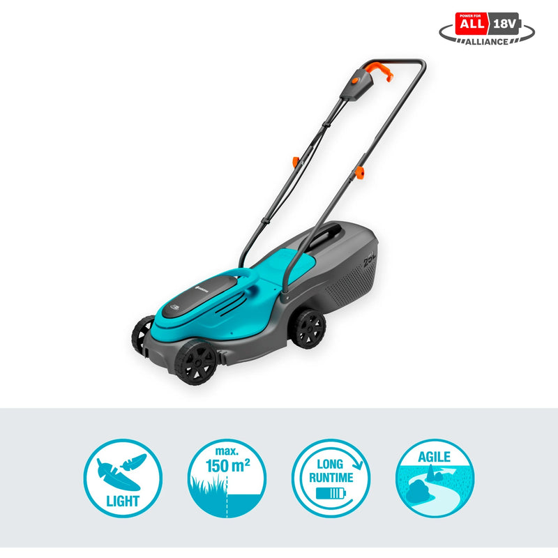 Load image into Gallery viewer, Gardena accugrasmaaier powermax 30 18v p4a set (zwart turquoise, incl. li-ion accu 4,0ah, power for all alliance)
