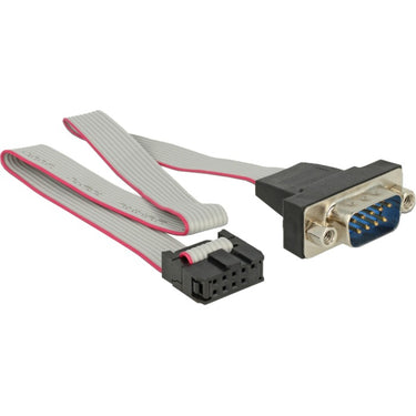Delock cable rs-232 serial pin header female naar db9 male kabel (grijs)