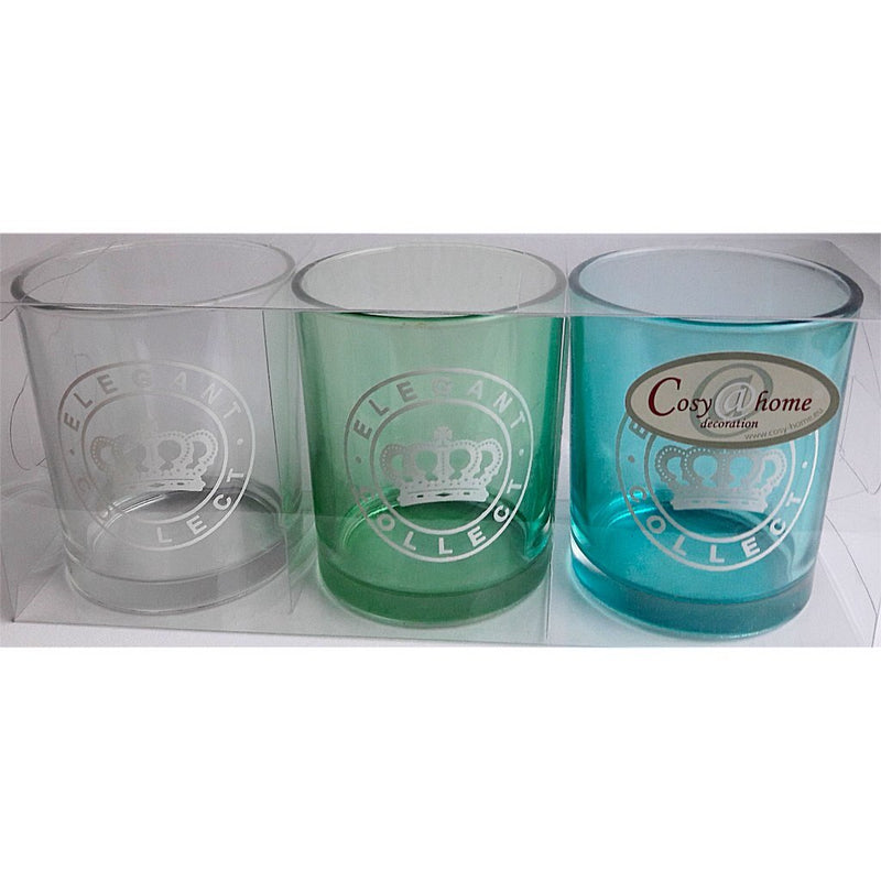 Load image into Gallery viewer, Cosy@home elegant collect glazen theelichthouder 3 stuks
